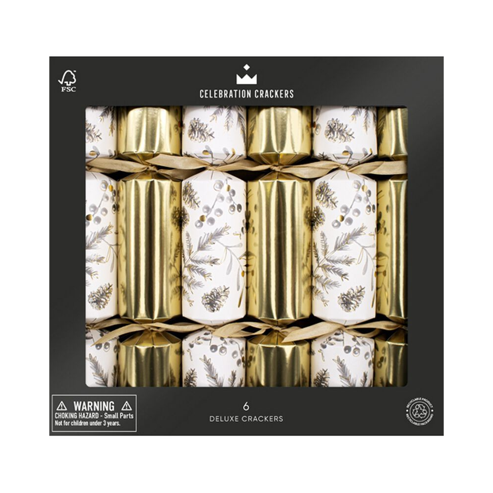 Paperie Deluxe Crackers Golden Botanical (6) | Merchants Homewares