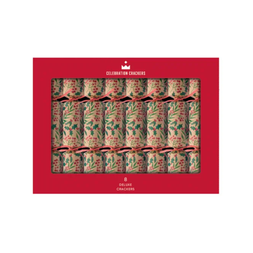 Paperie Deluxe Crackers Holly Leaves (8) | Merchants Homewares