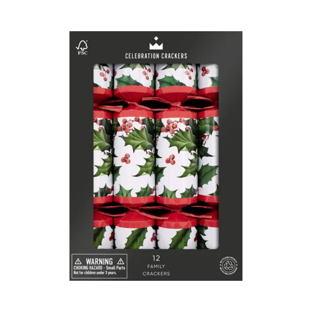 Paperie Family Crackers Holly Berry (12) | Merchants Homewares