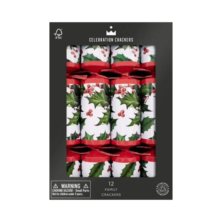 Paperie Family Crackers Holly Berry (12) | Merchants Homewares