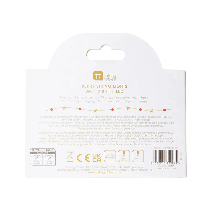 Paperie Holly Berry String Lights | Merchants Homewares