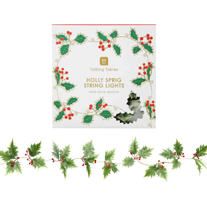 Paperie Holly Sprig String Lights | Merchants Homewares
