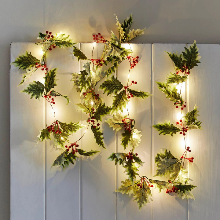 Paperie Holly Sprig String Lights Lifestyle | Merchants Homewares