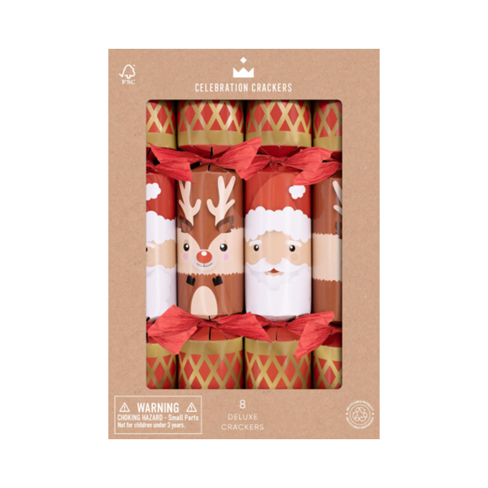 Paperie Deluxe Crackers Santa & Reindeer (8) | Merchants Homewares