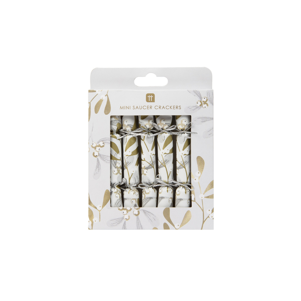 Paperie Mini Saucer Crackers Botanic Mistletoe (8) | Merchants Homewares
