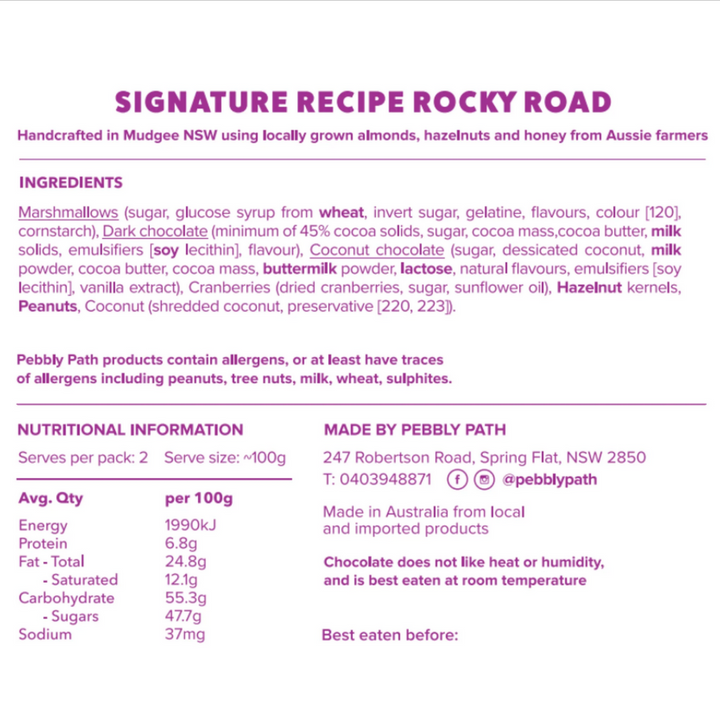 Pebbly Path Rocky Road Signature Recipe Information | Merchants Homewares