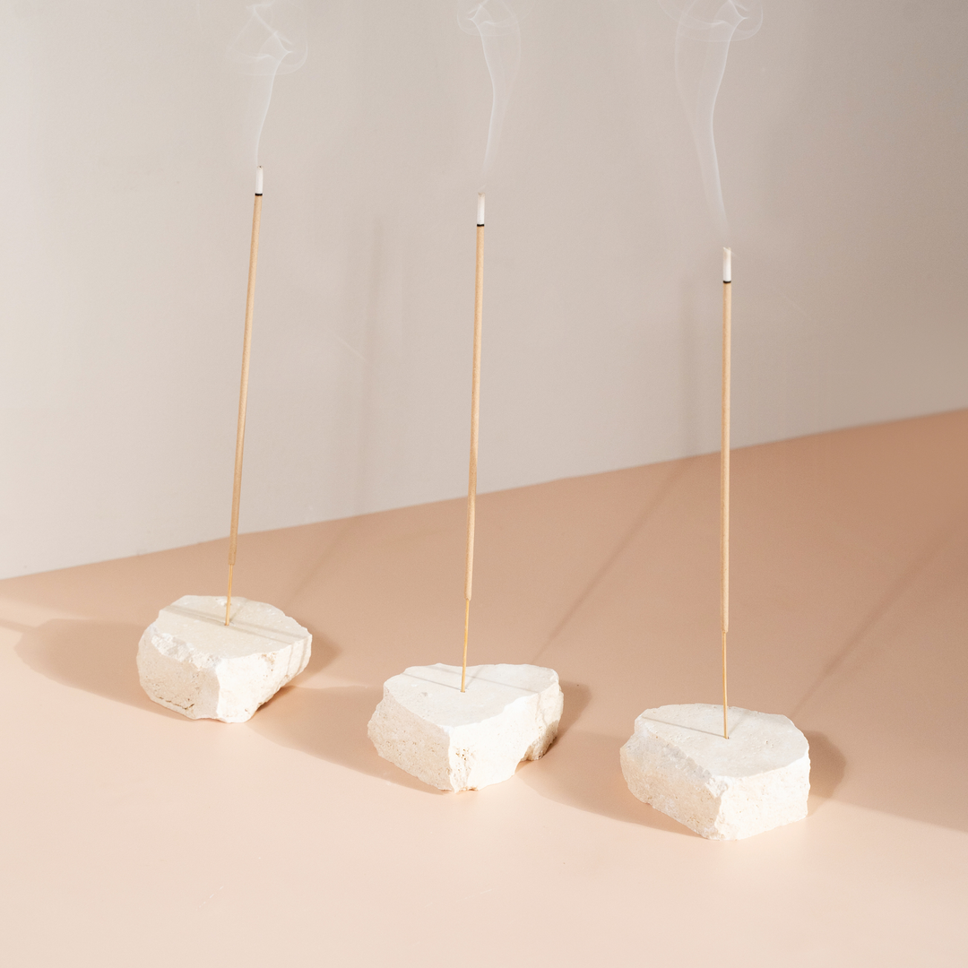 Peggy Sue Co Travertine Incense Holder Lifestyle | Merchants Homewares