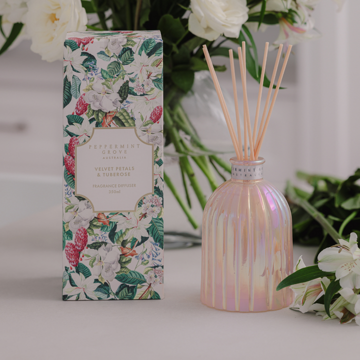 Peppermint Grove Velvet Petals & Tuberose Diffuser 350ml Lifestyle | Merchants Homewares