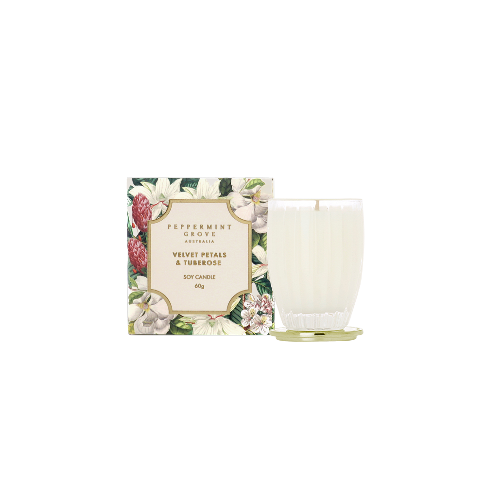 Peppermint Grove Velvet Petals & Tuberose Mini Soy Candle 60g | Merchants Homewares