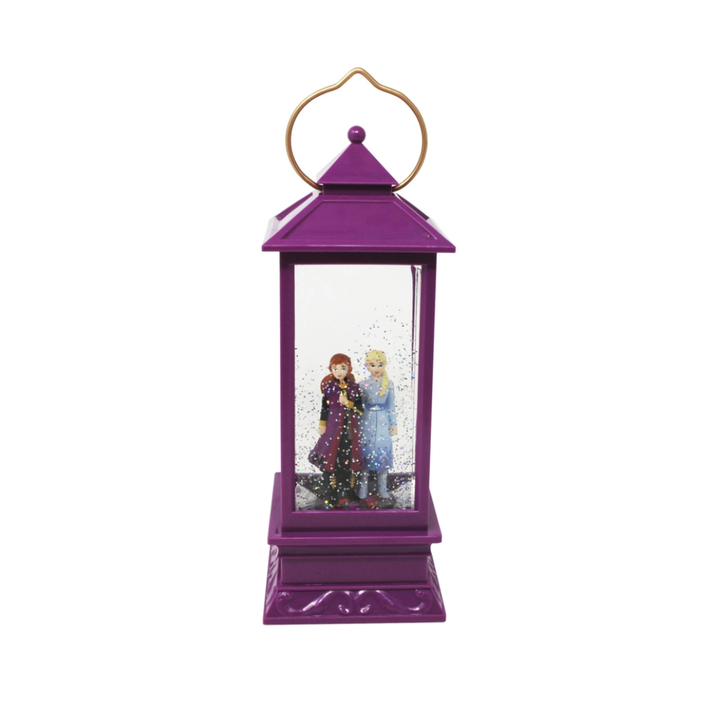 Pink Poppy Disney Frozen Anna and Elsa Glitter Lantern Front View | Merchants Homewares