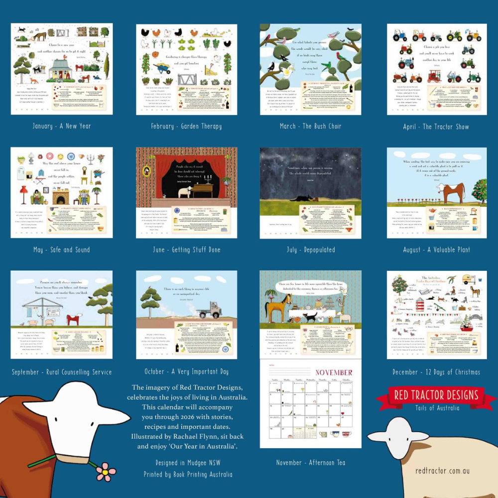Red Tractor Designs | Our Year in Australia Calendar 2026
