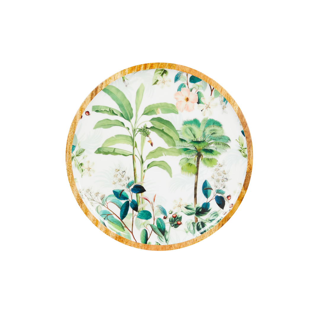 Sanctuary Studio Palm Forest Mango Wood Round Platter | Merchants Homewares