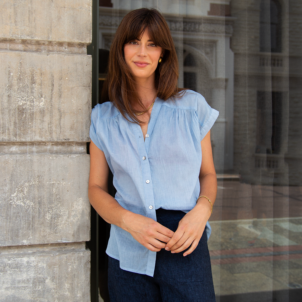 Scandi & Co Blair Top Soft Blue Lifestyle | Merchants Homewares