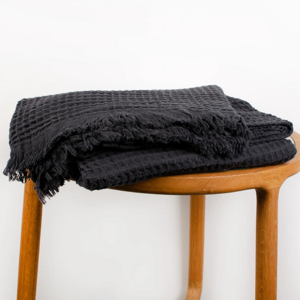 Seven Seas Waffle Throw Midnight | Merchants Homewares