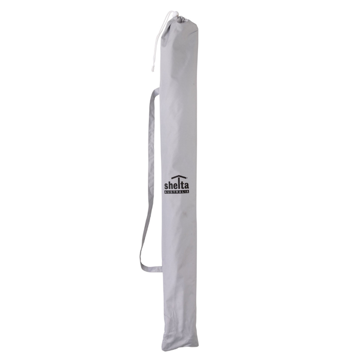 Shelta Australia Noosa 180cm Beach Umbrella Grey White Carry Sleeve | Merchants Homewares