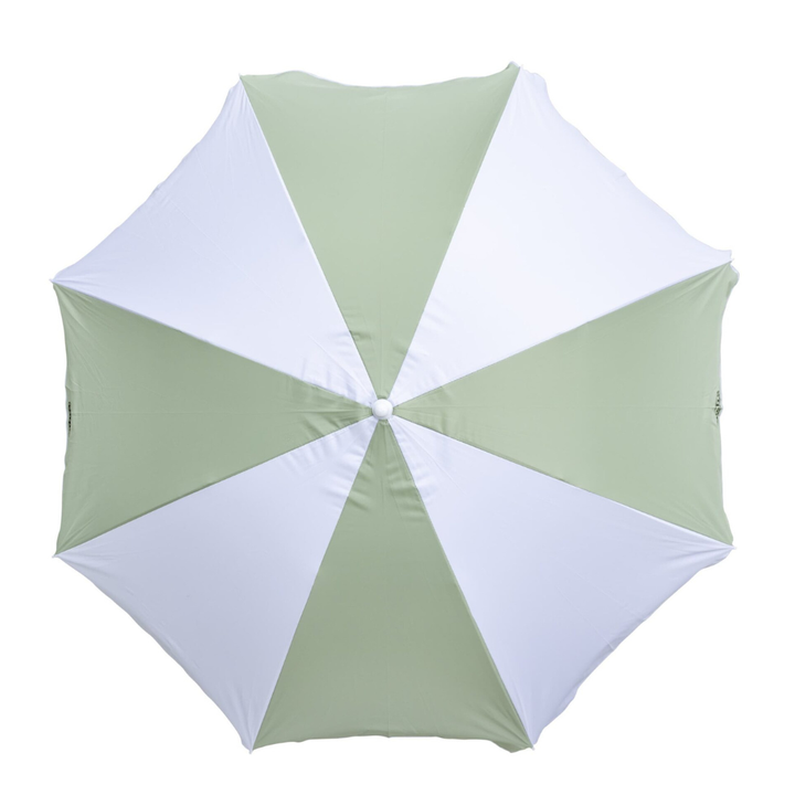 Shelta Australia Noosa 180cm Beach Umbrella Sage Green White | Merchants Homewares