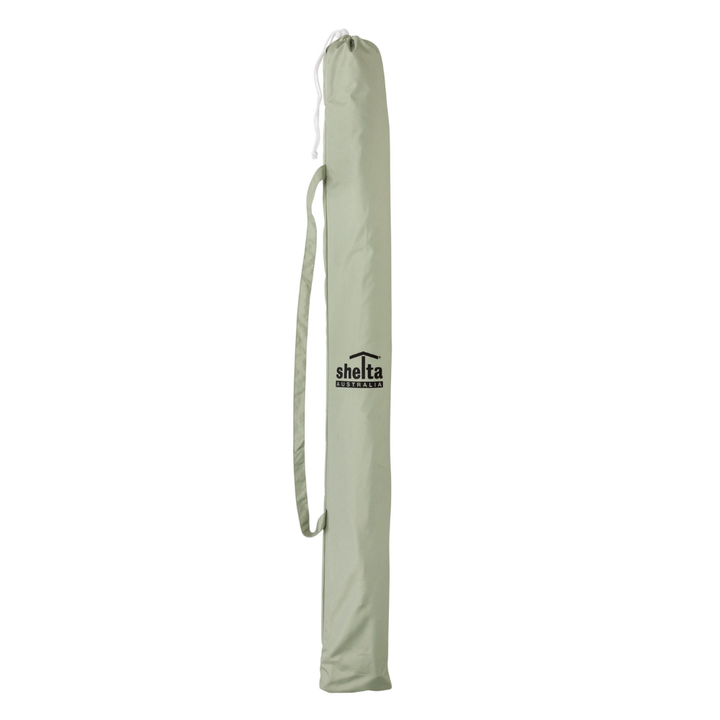 Shelta Australia Noosa 180cm Beach Umbrella Sage Green White Carry Sleeve | Merchants Homewares