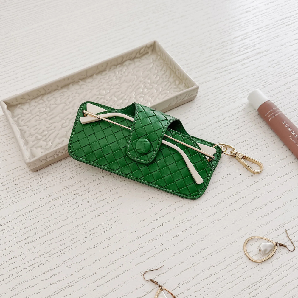 Skittle Sunglass Case Woven Green | Merchant Homewares 