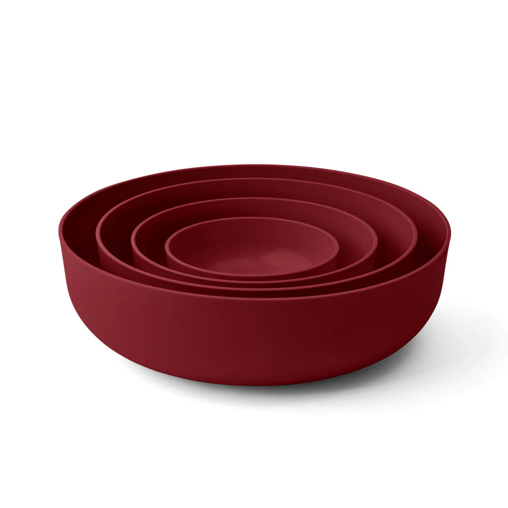 Styleware Nesting Bowl 4 Piece Set Merlot Open | Merchants Homewares