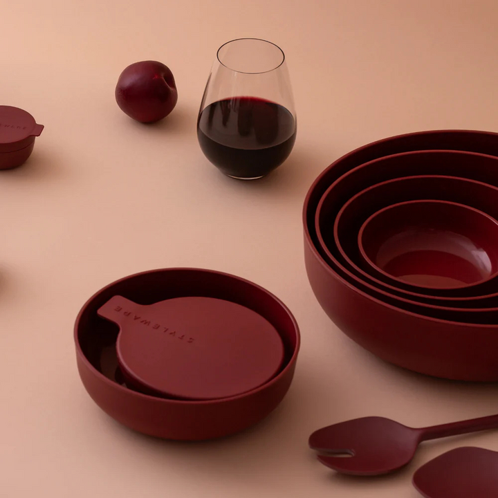 Styleware Nesting Bowl 4 Piece Set Merlot Lifestyle | Merchants Homewares