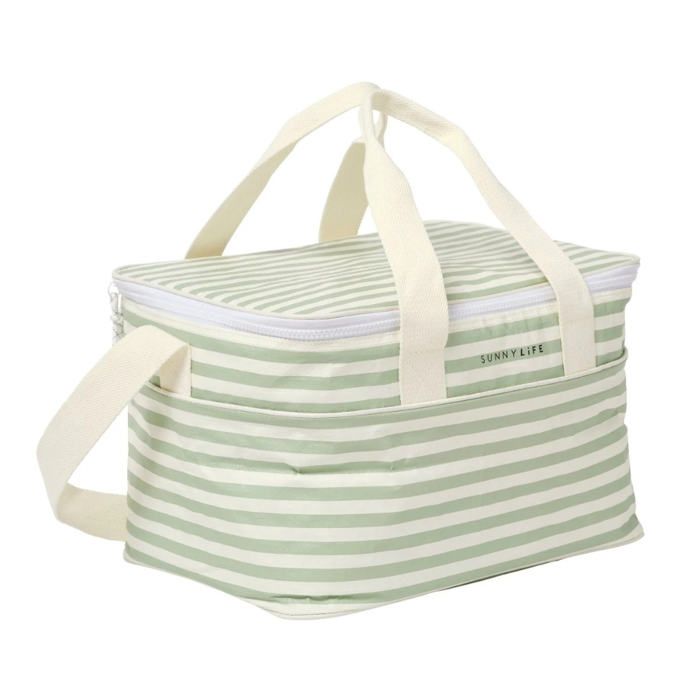 Sunnylife Light Cooler Bag Sea Sage Stripe Merchant | Homewares