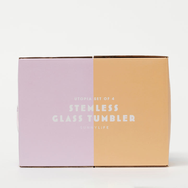 Sunnylife Stemless Glass Tumblers Utopia Packaged | Merchants Homewares