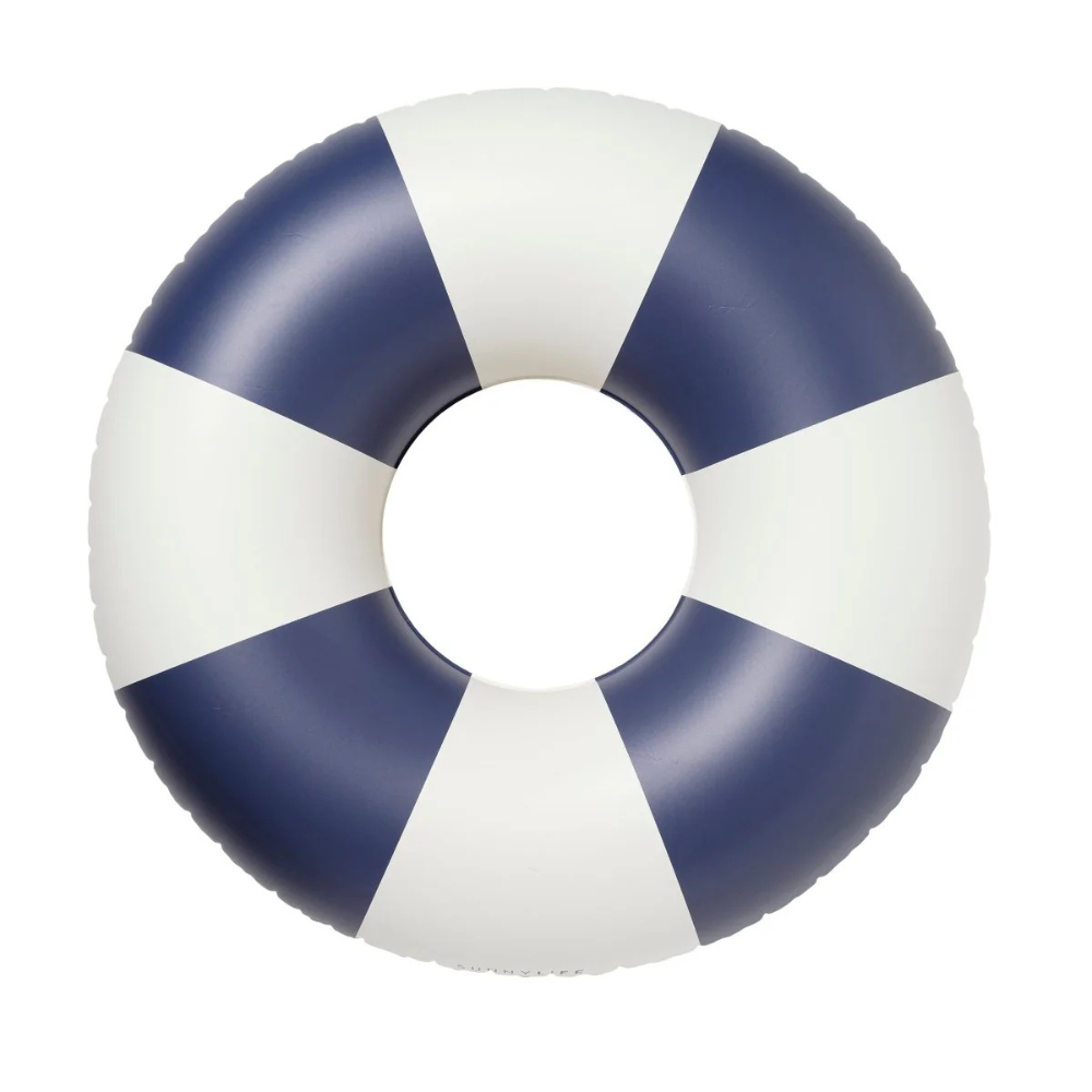 Sunnylife Tube Pool Ring Lazy Days Navy Stripe | Merchant Homewares
