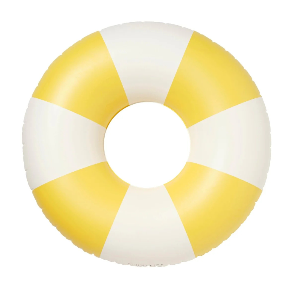 Sunnylife Tube Pool Ring Sunshine Yellow Stripe | Merchant Homewares