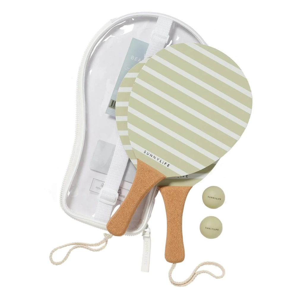 Sunnylife Vintage Beach Paddles La Palma Sage Stripe | Merchant Homewares