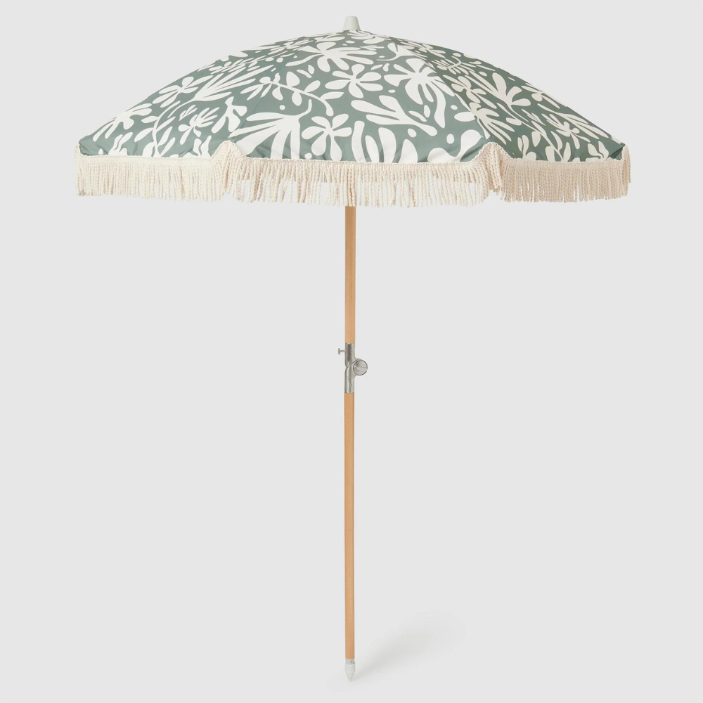 Sunnylife Luxe Beach Umbrella The Vacay Olive | Merchants Homewares