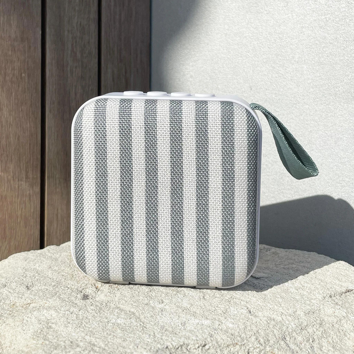 Sunnylife Portable Travel Speaker The Vacay Olive Stripe Lifestyle | Merchants Homewares