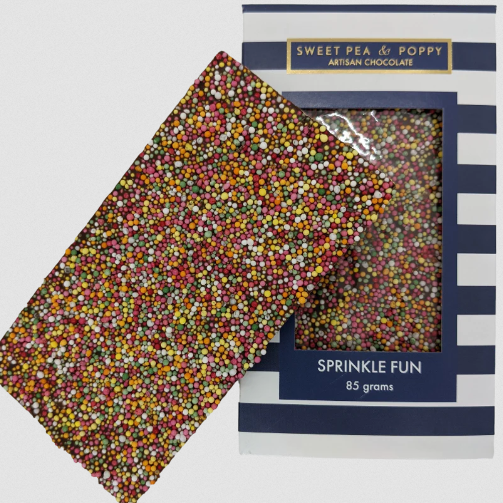 Sweet Pea & Poppy Artisan Chocolate Bar Sprinkle Fun | Merchants Homewares