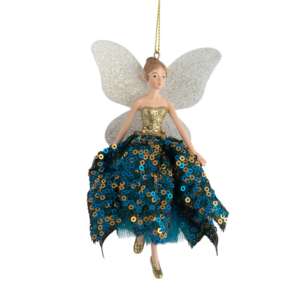 Swing Gifts Fabric Fairy Decoration Royal Blue Gold Wings | Merchants Homewares