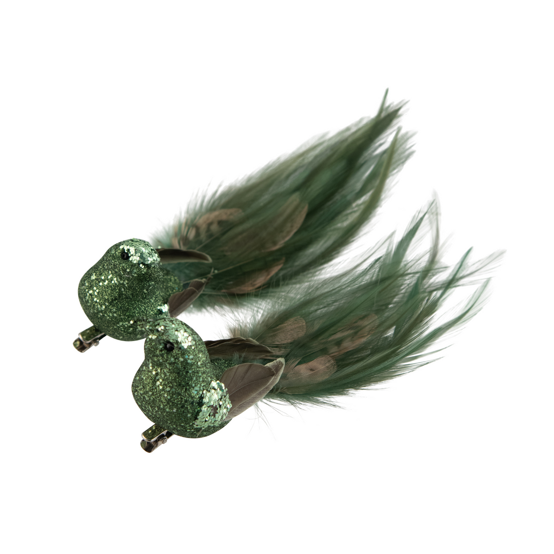 Swing Gifts Feather Clip Bird Dage Green Assorted | Merchants Homewares