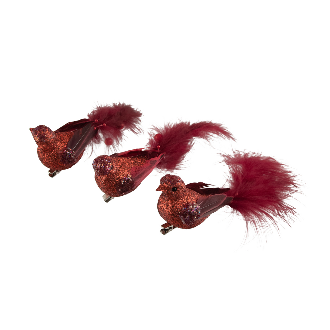 Swing Gifts Feather Clip Bird Red Bush Tail Assorted | Merchants Homewares