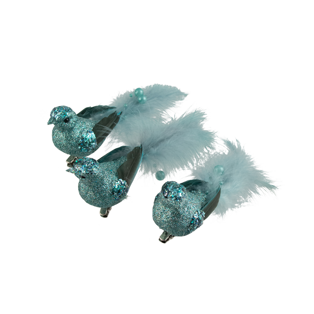 Swing Gifts Feather Clip Bird Tiffany Blue Green Tail Assorted | Merchants Homewares