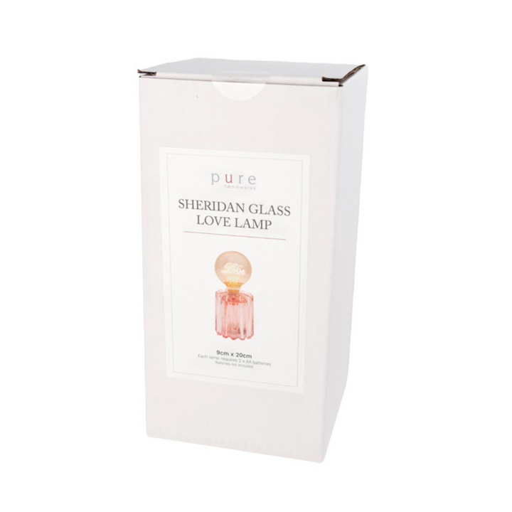 Swing Gifts Sheridan Glass LED Lamp Love Pink | Merchants Homewares