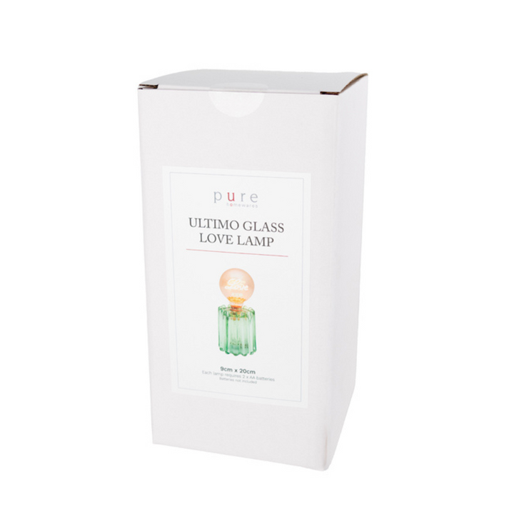 Swing Gifts Ultimo Glass LED Lamp Love Mint | Merchants Homewares