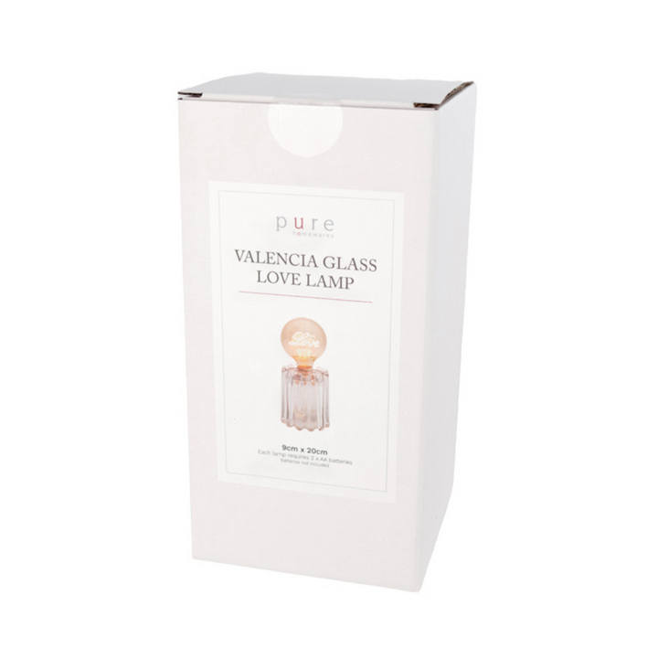 Swing Gifts Valencia Glass LED Lamp Love Grey | Merchants Homewares