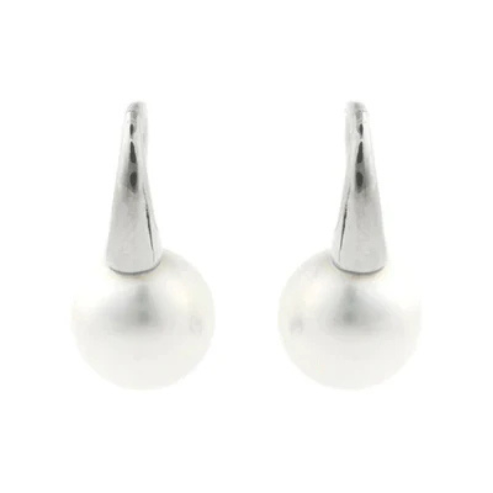 Sybella Karina White Pearl and Silver Hook Earrings | Merchant Homewares