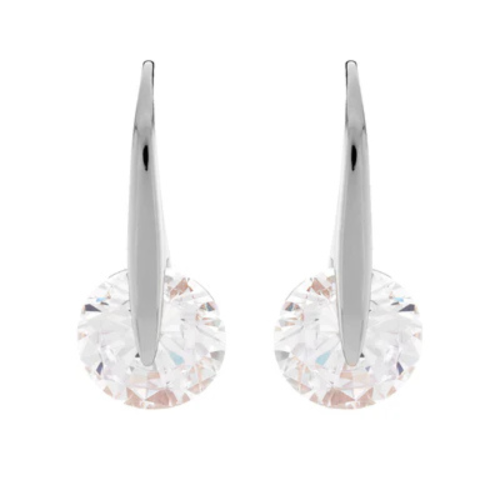 Sybella Verity Silver Cz Hook Earrings | Merchant Homewares