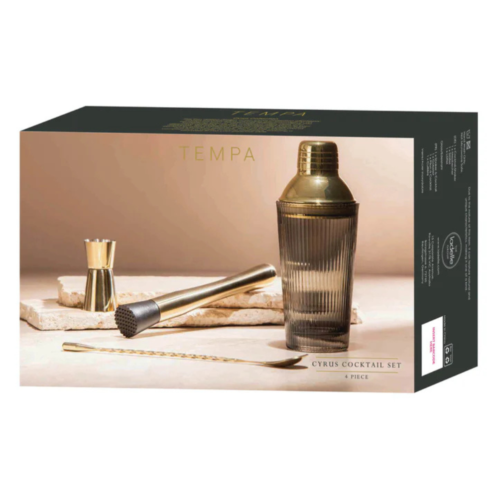 Tempa Cyrus Charcoal 4pc Cocktail Set | Merchants Homewares