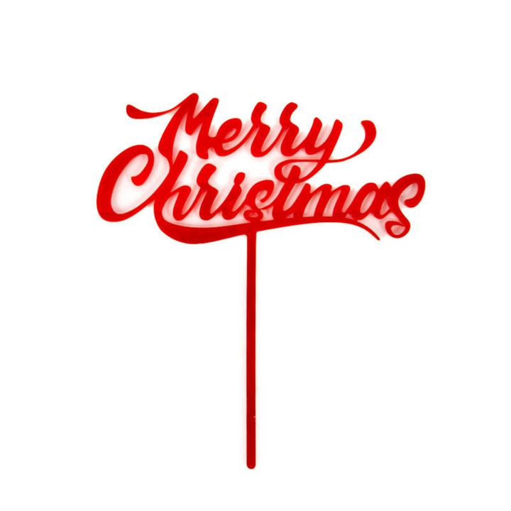 The Bake Group Cake & Candle Merry Christmas Cake Topper Red | Merchants Homewares