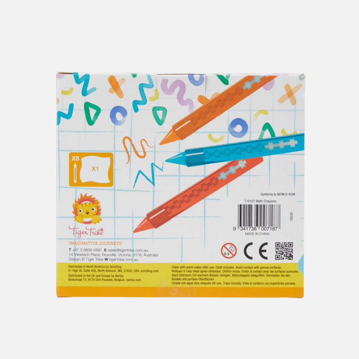 Tiger Tribe Bath Crayons Packaging Back | Merchants Homewares