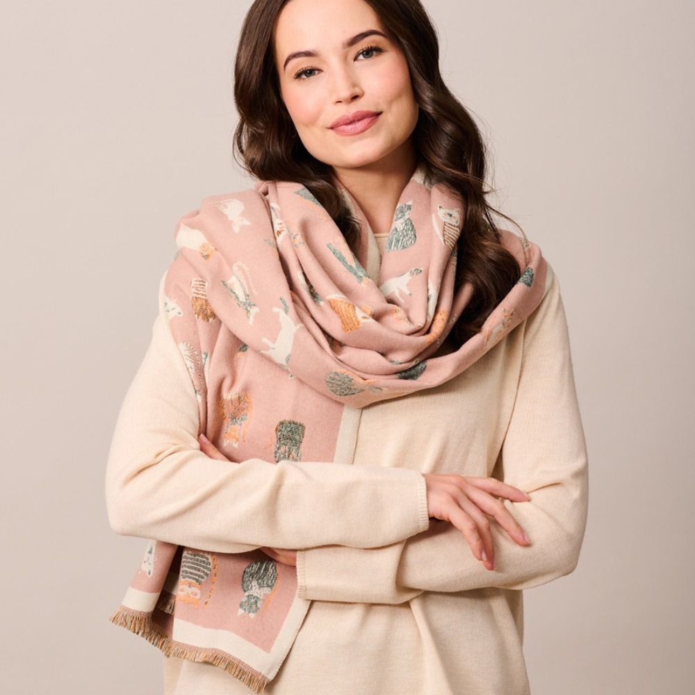Tiger Tree Alley Catz Scarf Pink | Merchants Homewares