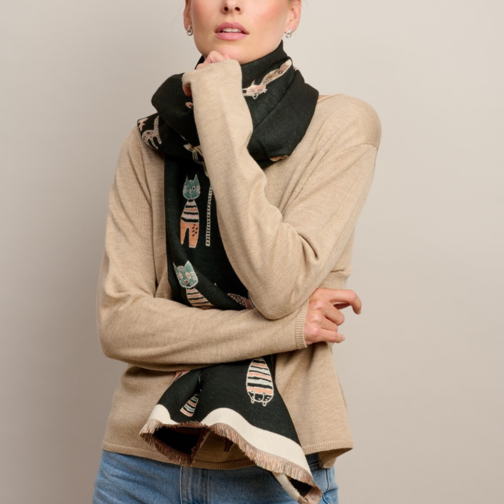 Tiger Tree Aristocats Scarf Black | Merchants Homewares