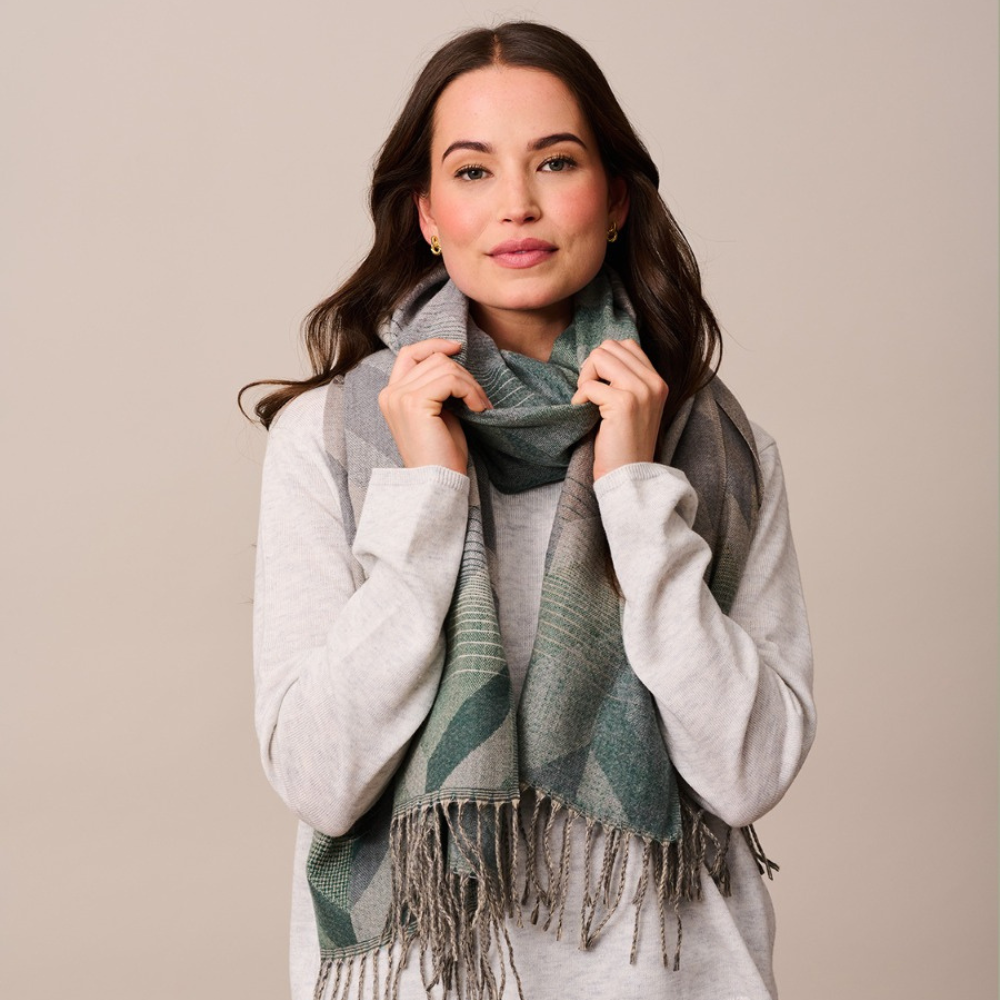 Tiger Tree Fileccia Scarf Green | Merchants Homewares