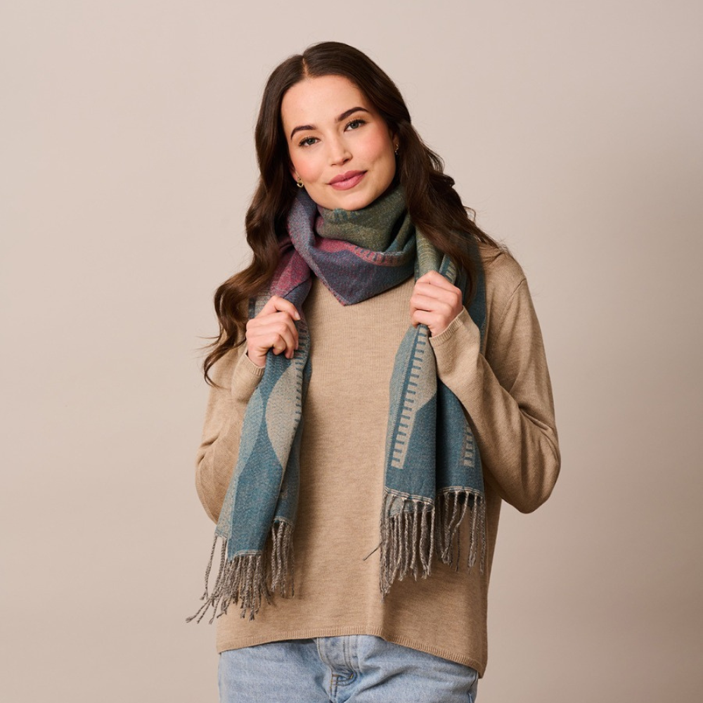 Tiger Tree Sonic Scarf Teal | Merchants Homewares