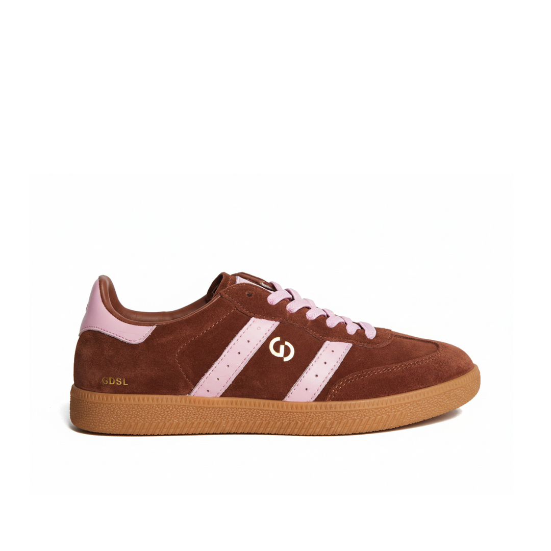 Goodsole Parallel Coffee Suede / Candy Pink Leather | Merchants Homewares