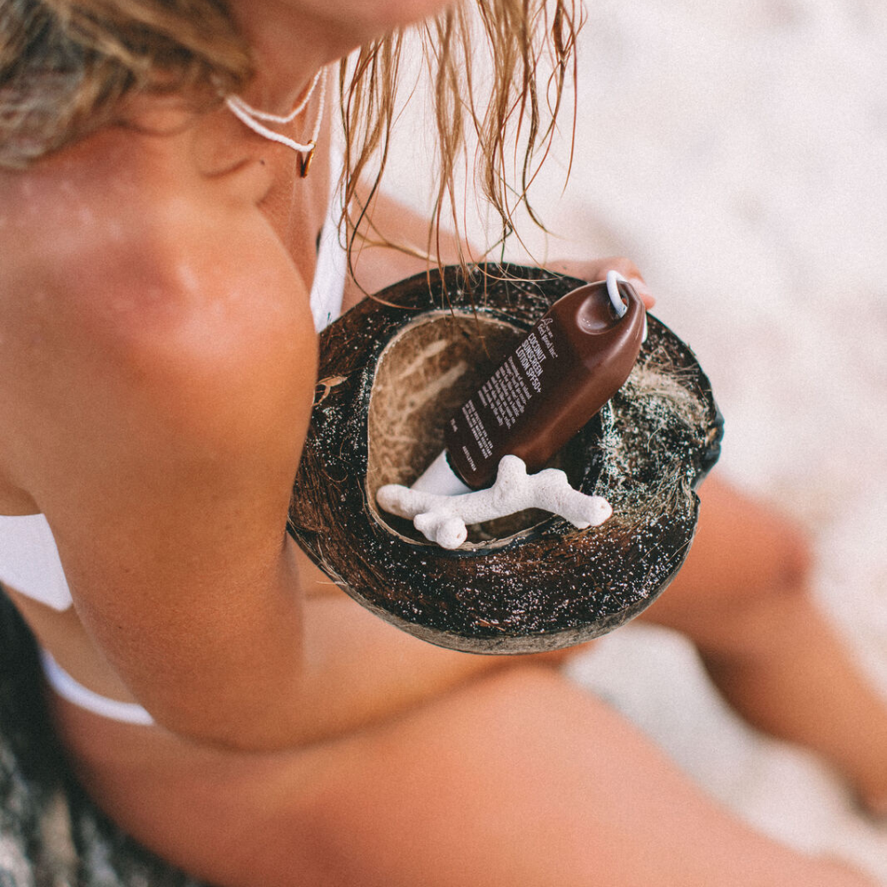 We Are Feel Good Inc Coconut Suncreen Traveller SPF 50+ Lifestyle | Merchants Homewares